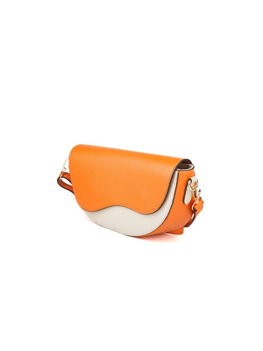 Giulia Monti Schultertasche Orange Hellbeige - Image 2
