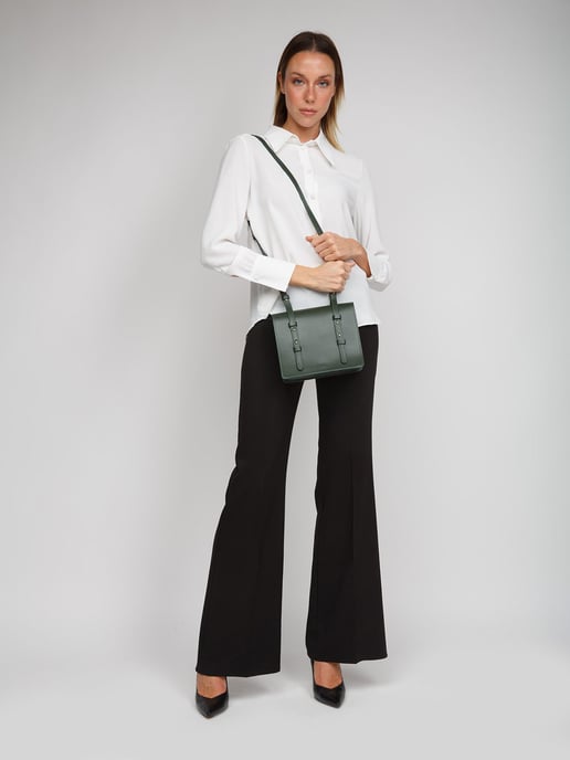 Giulia Monti Schultertasche Dunkelgrün - Image 5
