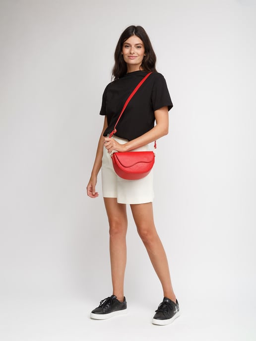 Giulia Monti Schultertasche Klassisches Rot - Image 5