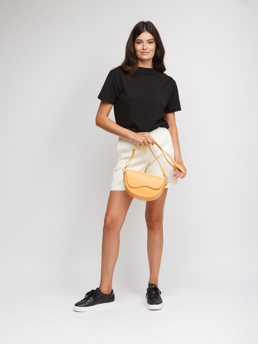 Giulia Monti Schultertasche Gelb Orange - Image 5