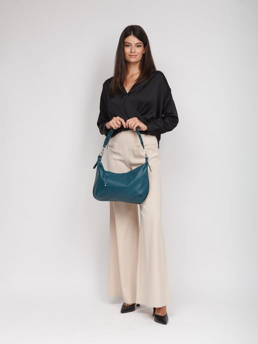 Giulia Monti Schultertasche Dunkelblaugrün - Image 5