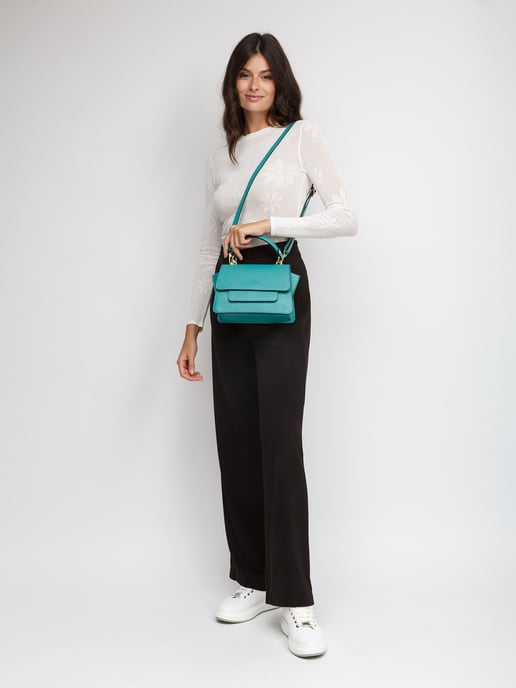 Giulia Monti Schultertasche Türkis - Image 5