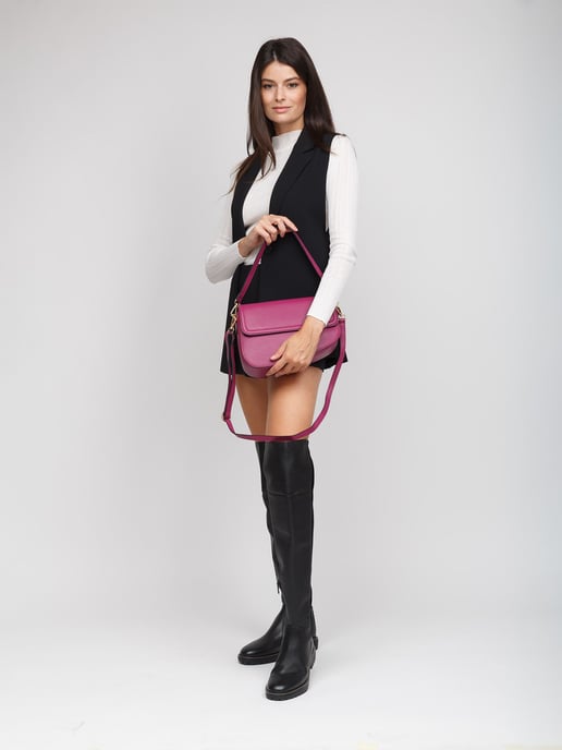 Giulia Monti Schultertasche Dunkel Fuchsie - Image 5