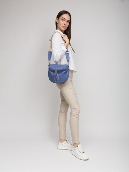 Giulia Monti Schultertasche Kornblumenblau - Image 5