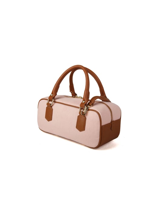 Giulia Monti Schultertasche Blassrosa Goldbraun - Image 2