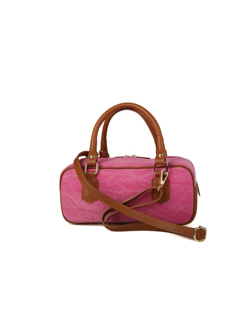 Giulia Monti Schultertasche Fuchsia Golden Brown - Image 3