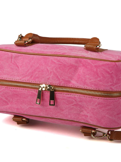 Giulia Monti Schultertasche Fuchsia Golden Brown - Image 4