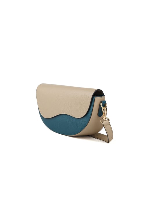Giulia Monti Schultertasche Taupe Meeresgrün - Image 2