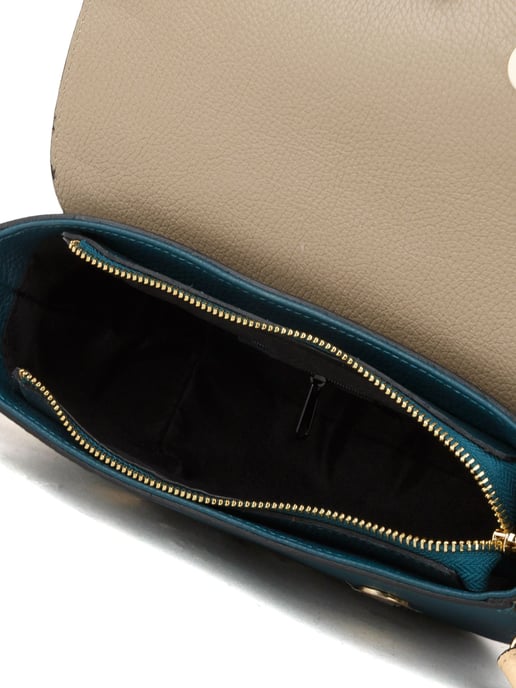 Giulia Monti Schultertasche Taupe Meeresgrün - Image 4