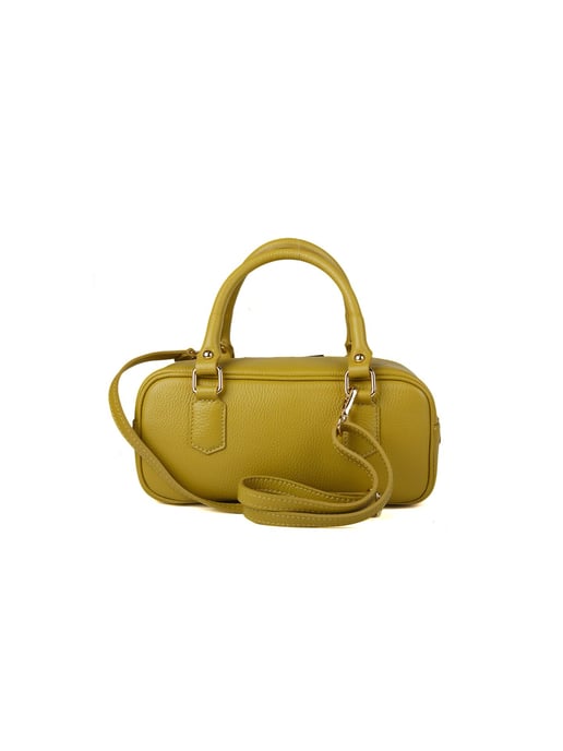 Giulia Monti Schultertasche Senfgelb oder Olive - Image 3