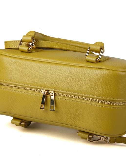 Giulia Monti Schultertasche Senfgelb oder Olive - Image 4