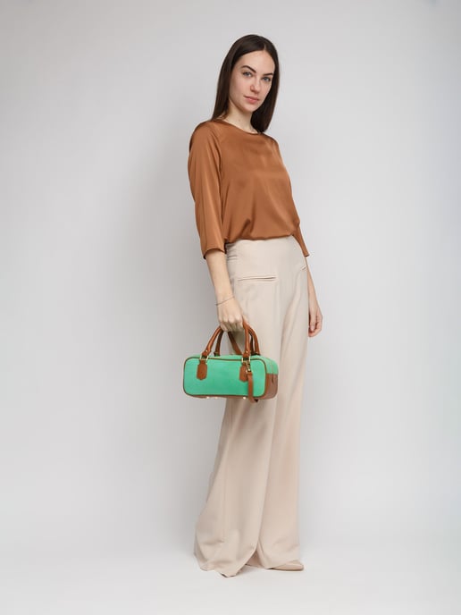 Giulia Monti Schultertasche Meeresschaum Goldbraun - Image 5