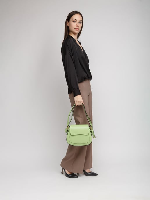 Giulia Monti Schultertasche Hellgrün - Image 5