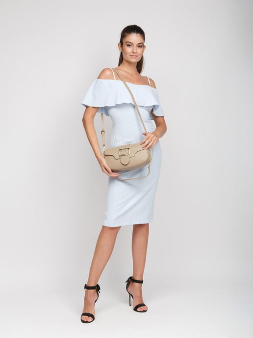 Giulia Monti Umhängetasche Grau Beige - Image 5
