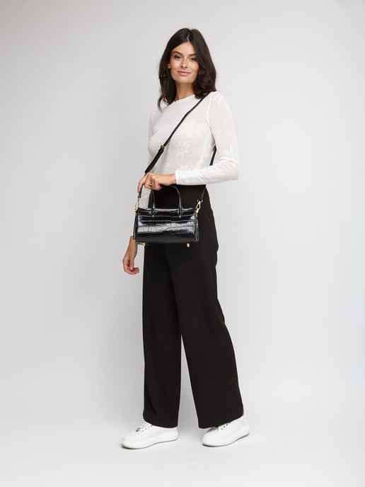 Giulia Monti Schultertasche Schwarz - Image 5