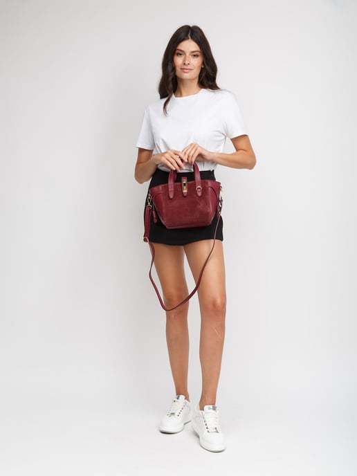 Giulia Monti Schultertasche Bordeaux - Image 5