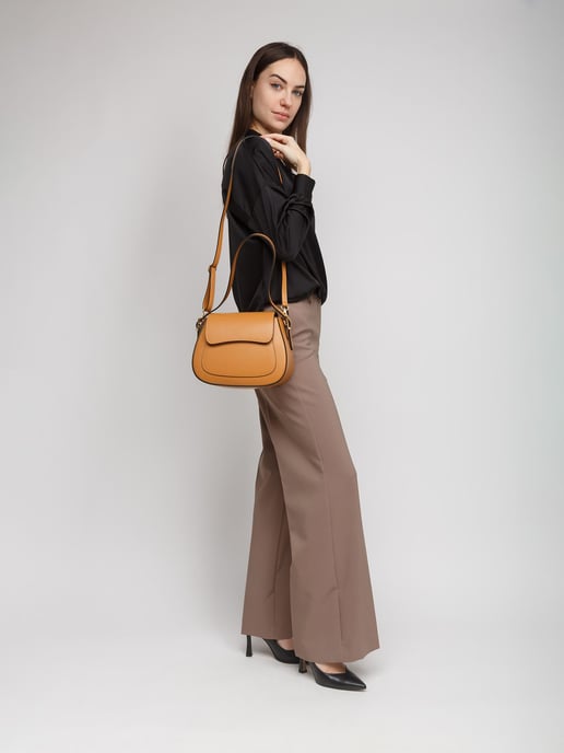 Giulia Monti Schultertasche Hellbraun - Image 5
