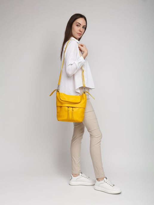 Giulia Monti Schultertasche Safran Gelb - Image 5