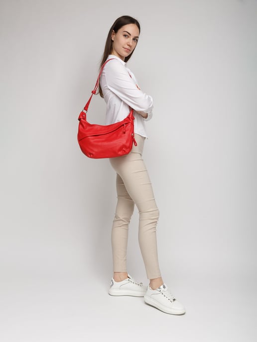 Giulia Monti Schultertasche Klassik Rot - Image 5