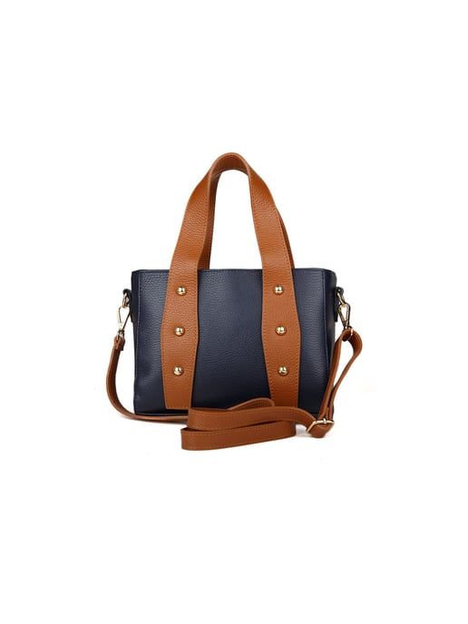 Giulia Monti Schultertasche Nachtblau Golden Brown - Image 3
