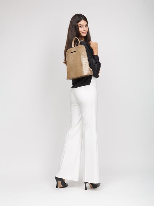 Giulia Monti Rucksack Grau Beige - Image 5