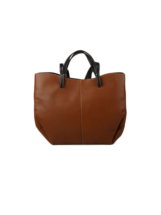 Giulia Monti Tragetasche Goldbraun Schwarz - Image 1