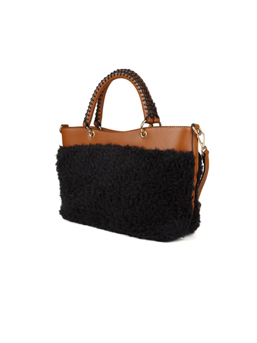 Giulia Monti Tote Bag T.Nero+Cuoio - Image 2