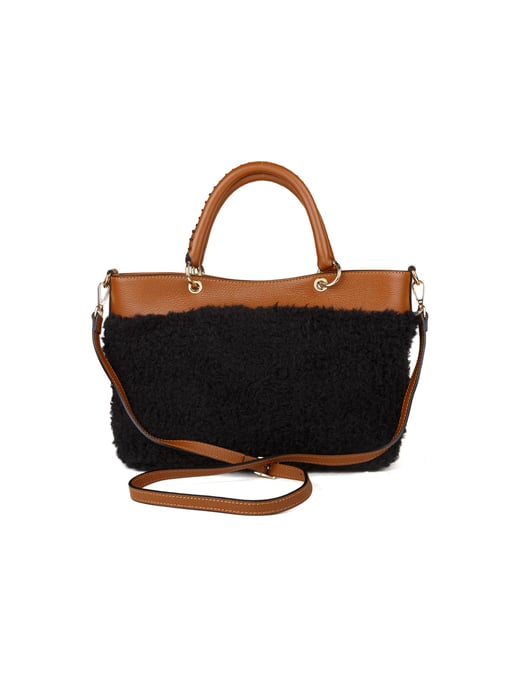 Giulia Monti Tote Bag T.Nero+Cuoio - Image 3