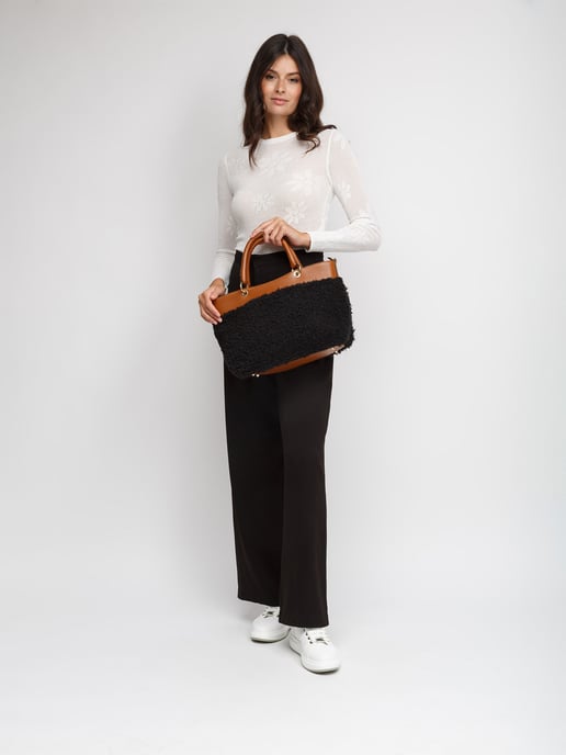 Giulia Monti Tote Bag T.Nero+Cuoio - Image 5
