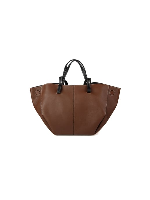 Giulia Monti Schultertasche Walnussbraun Schwarz - Image 1