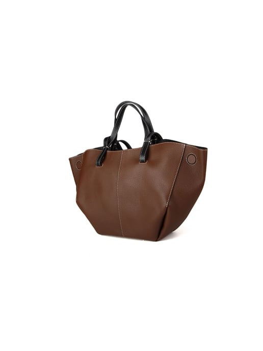 Giulia Monti Schultertasche Walnussbraun Schwarz - Image 2