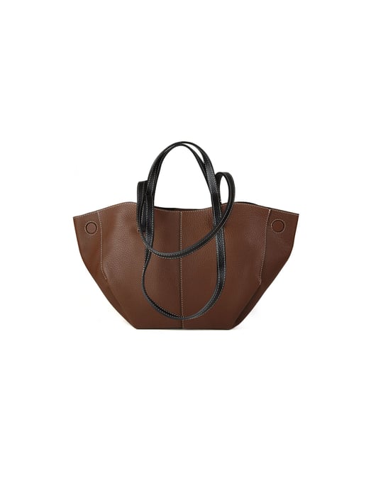 Giulia Monti Schultertasche Walnussbraun Schwarz - Image 3