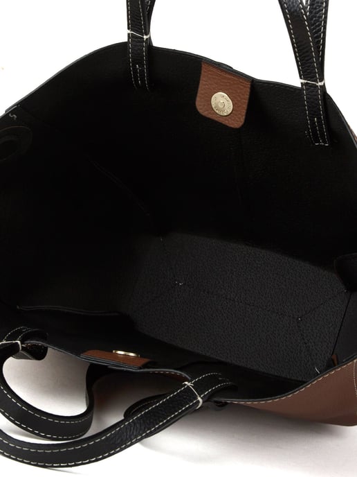 Giulia Monti Schultertasche Walnussbraun Schwarz - Image 4
