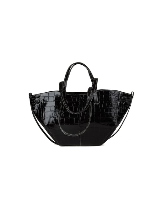 Giulia Monti Shopper Tasche Schwarz - Image 3