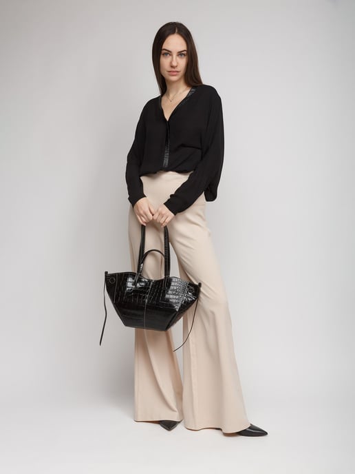 Giulia Monti Shopper Tasche Schwarz - Image 5