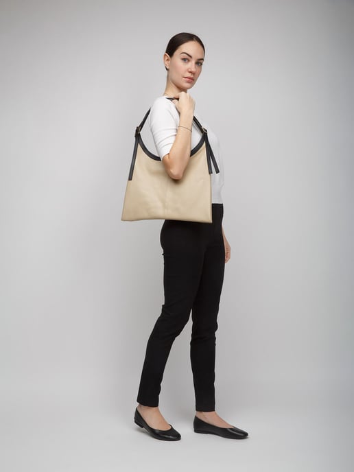 Giulia Monti Umhängetasche Hellbeige Schwarz - Image 5