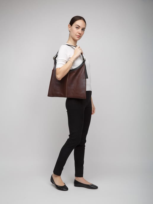 Giulia Monti Tote Bag Walnussbraun Schwarz - Image 5