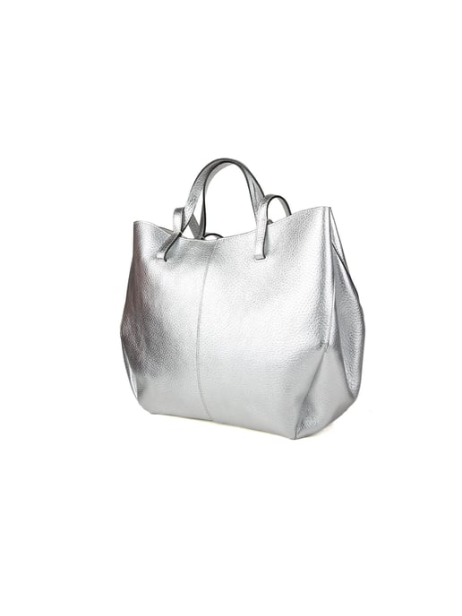 Giulia Monti Shopper Tasche Silber - Image 2