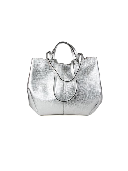 Giulia Monti Shopper Tasche Silber - Image 3
