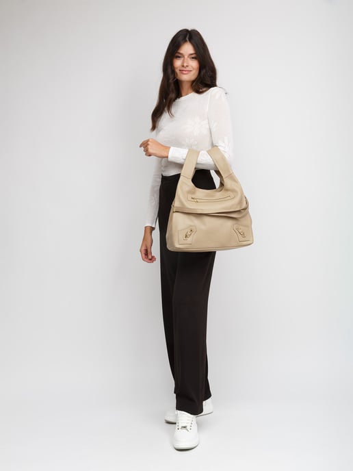 Giulia Monti Tote-Bag Grau Beige - Image 5