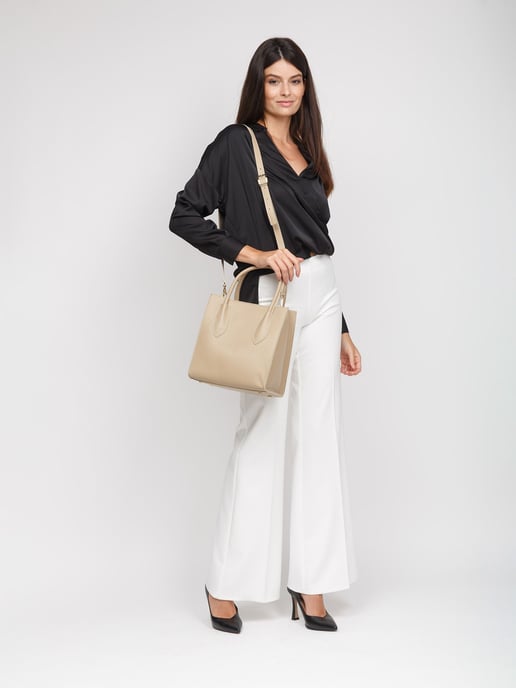 Giulia Monti Tragetasche Grau Beige - Image 5