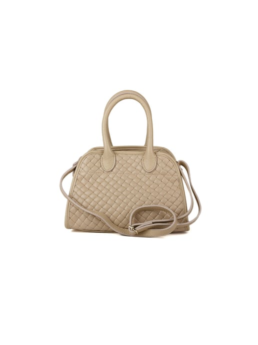 Giulia Monti Schultertasche Grau Beige - Image 3