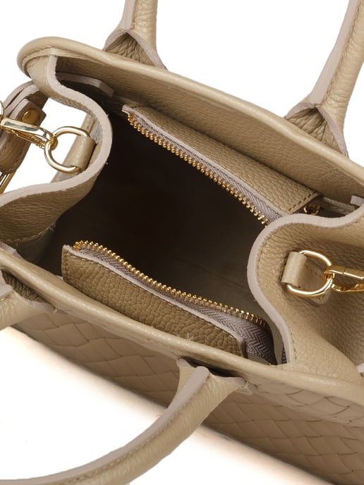 Giulia Monti Schultertasche Grau Beige - Image 4