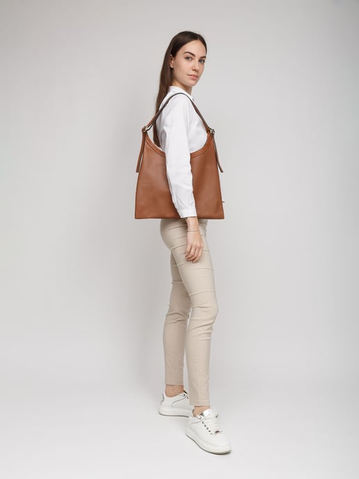 Giulia Monti Tote Bag Walnussbraun Goldbraun - Image 5