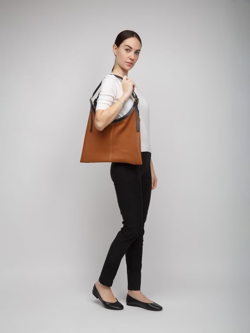 Giulia Monti Handtasche Golden Brown Schwarz - Image 5