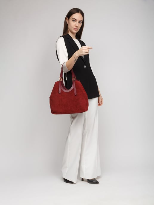 Giulia Monti Tote Bag Burgundy - Image 5