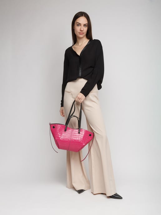 Giulia Monti Einkaufstasche Fuxia Schwarz - Image 5