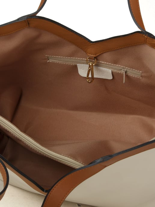 Giulia Monti Tote Bag Hellbeige Goldbraun - Image 3