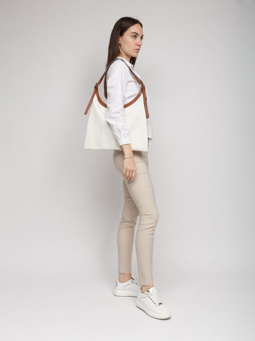 Giulia Monti Handtasche Weiß Goldenbraun - Image 4