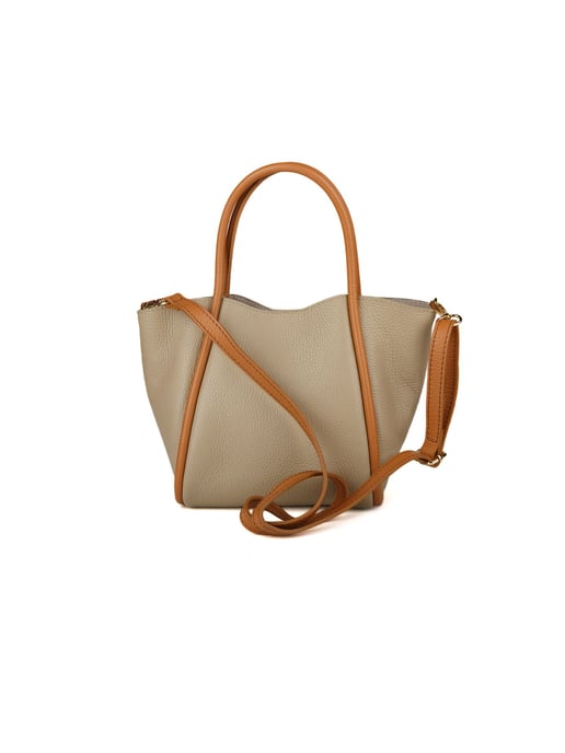 Giulia Monti Handtasche Grau Beige Hellbraun - Image 3